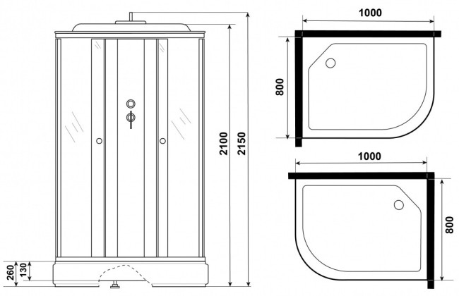 Душевая кабина Niagara Promo P100/80/26R/MT
