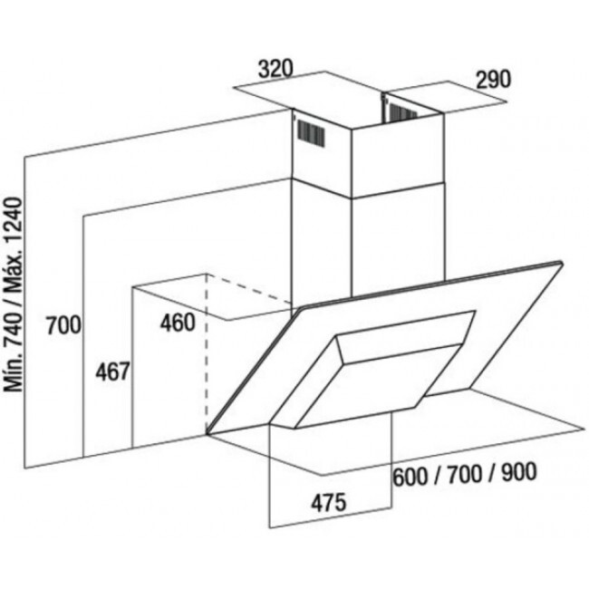 Каминная вытяжка Cata Venere VL3 900 XGBK