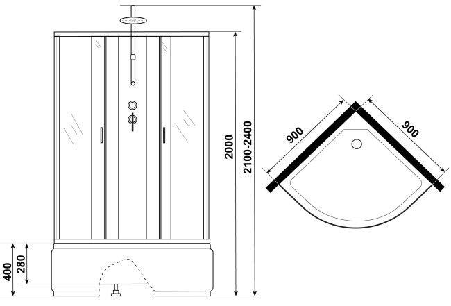Душевая кабина Niagara NG-6508-14BKTG