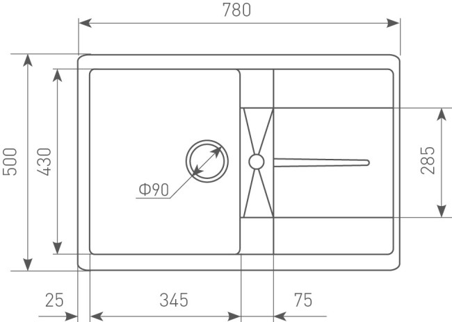 Кухонная мойка Zigmund & Shtain Rechteck 780 топленое молоко