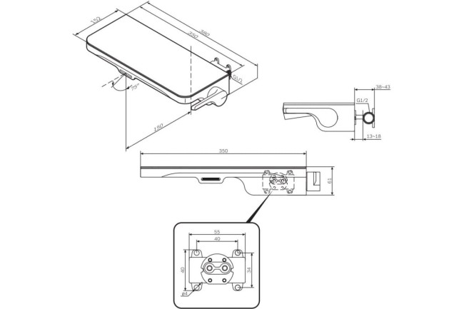 Встраиваемый смеситель AM.PM Func F8F72700 Встраиваемый смеситель AM.PM Func F8F72700