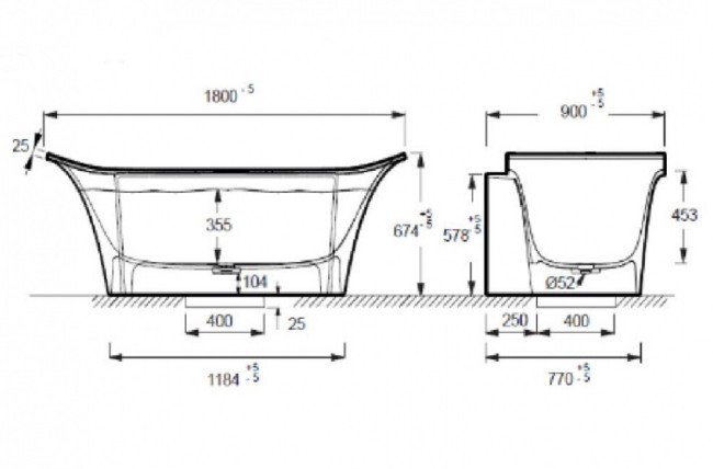 Ванна Jacob Delafon Grands Boulevards 180x90 (E6D158-0)