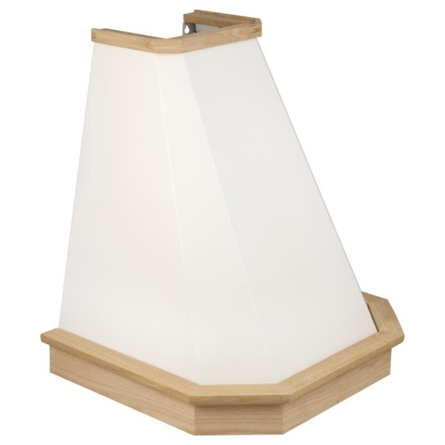 Каминная вытяжка Elikor Камин Грань 60 белый/дуб неокрашенный