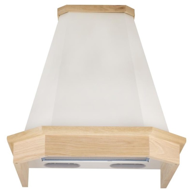 Каминная вытяжка Elikor Камин Грань 60 белый/дуб неокрашенный