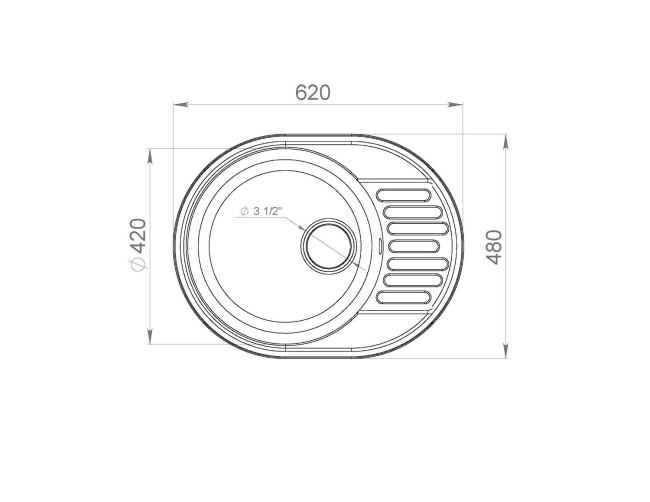 Кухонная мойка Lex Orta 620 Space gray