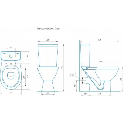 Унитаз-компакт Киров Соло Люкс ВнУкб315