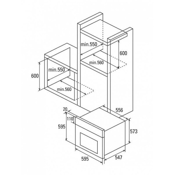 Встраиваемый электрический духовой шкаф Cata MDS 7206 X