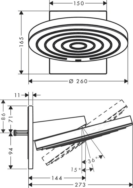 Верхний душ Hansgrohe Pulsify S (24150000) Верхний душ Hansgrohe Pulsify S (24150000)