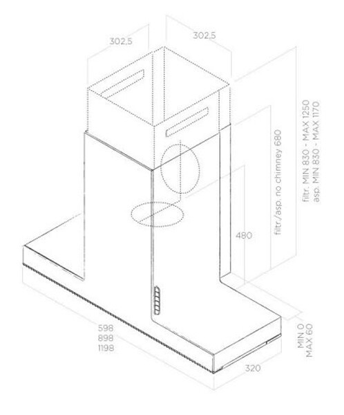 Каминная вытяжка Elica Haiku IX/A/90