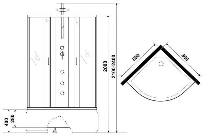 Душевая кабина Niagara NG-2307-14BKTG