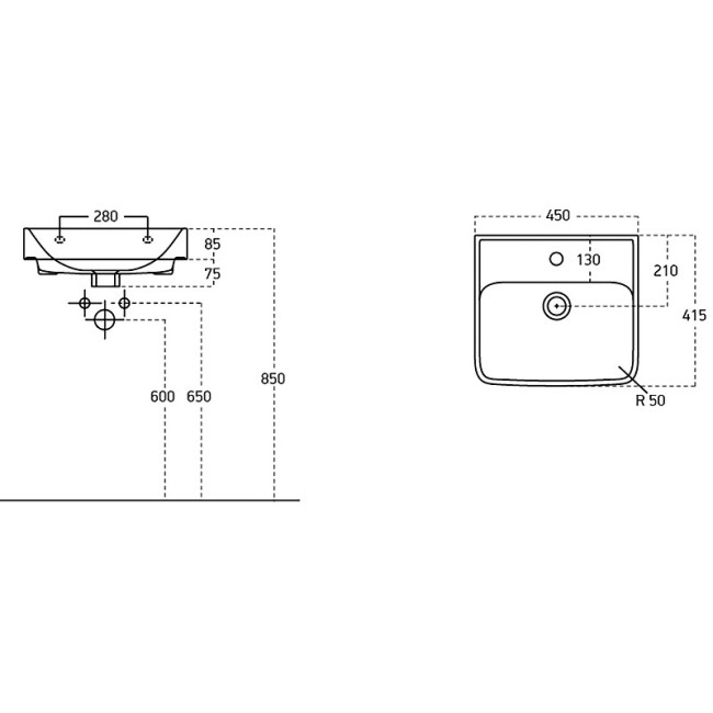 Раковина Dreja Neon 45