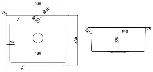 Кухонная мойка Emar EMB-115 Nano Dark Кухонная мойка Emar EMB-115 Nano Dark