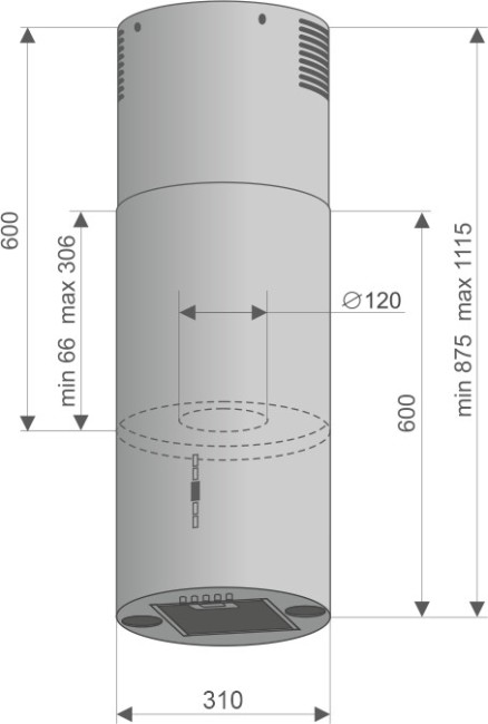 Островная вытяжка Konigin Fury Inox 31
