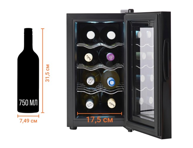 Винный шкаф Tesler WCV-080 silver