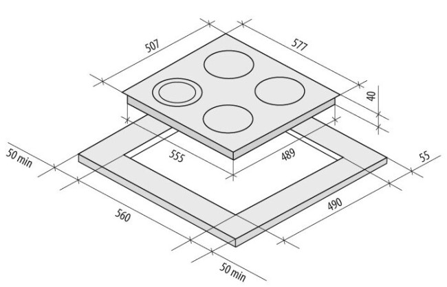 Встраиваемая электрическая варочная панель Krona Dolce 60 WH