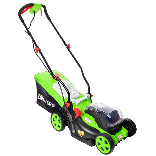 Газонокосилка аккумуляторная RedVerg RD-LM36-340/U + ЗУ 4А + 2 5Ач АКБ