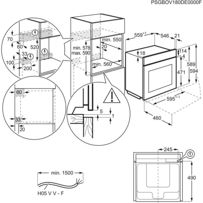 Встраиваемый электрический духовой шкаф AEG BCE556360B
