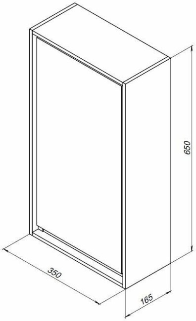 Шкаф подвесной Aquanet Милан 35 Черный глянец (316696)