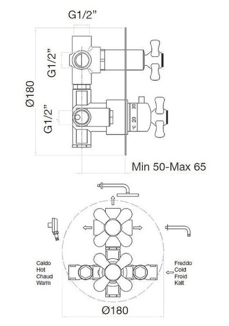 Встраиваемый термостат Webert Armony AM970903015 Встраиваемый термостат Webert Armony AM970903015