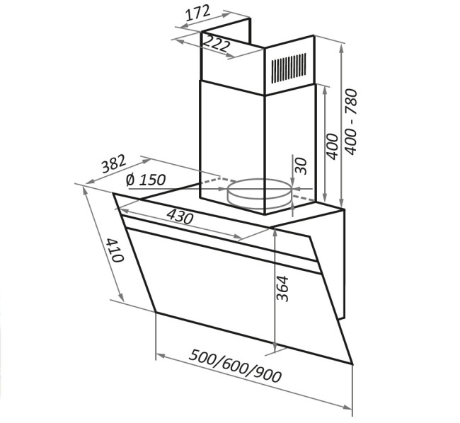 Каминная вытяжка Maunfeld Medway 60 белый/сатин Каминная вытяжка Maunfeld Medway 60 белый/сатин