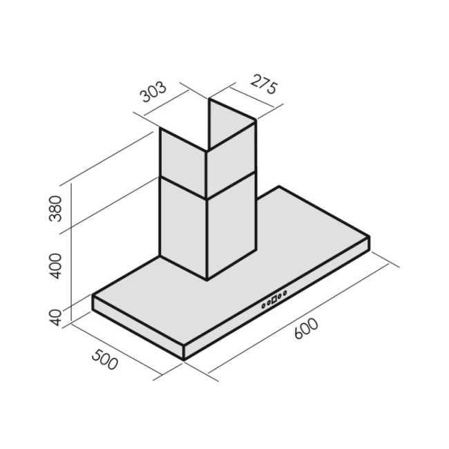 Каминная вытяжка MBS Musa160 Inox