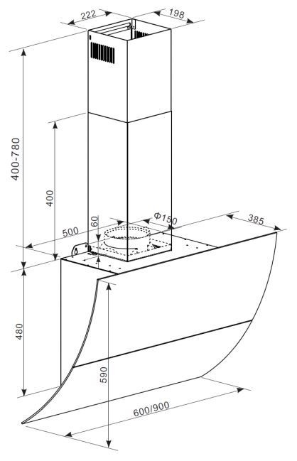 Каминная вытяжка Graude DH 90.3 WE