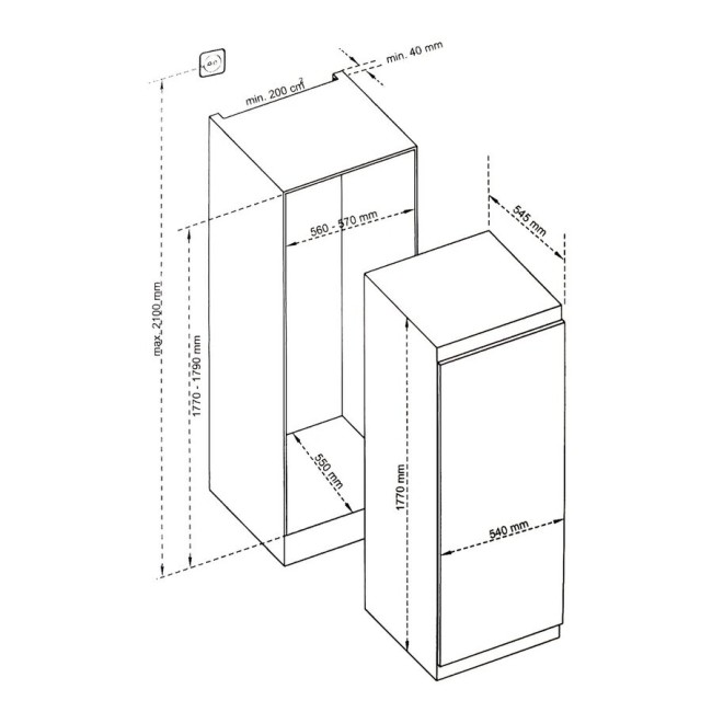 Встраиваемый холодильник Scandilux RBI 524 EZ