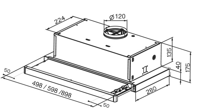 Встраиваемая вытяжка Faber Flexa X 50
