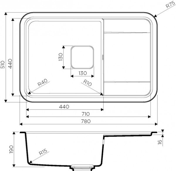 Кухонная мойка Omoikiri Tasogare-86-BL/черный (4993469)