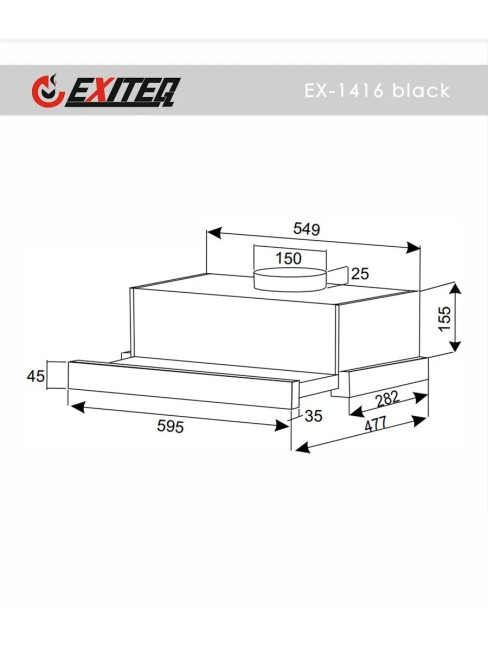 Встраиваемая вытяжка Exiteq EX-1416 black Встраиваемая вытяжка Exiteq EX-1416 black