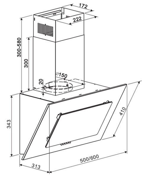 Каминная вытяжка Maunfeld Tower A 60 белый