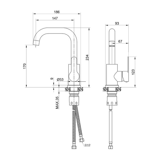 Смеситель для раковины WesnaArt Eko EKO05-250