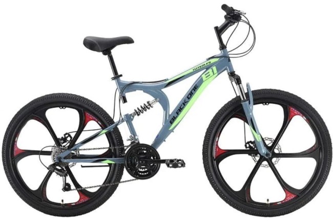 Велосипед Black One Totem FS 26 D FW серый/черный/зеленый 18 HQ-0005328