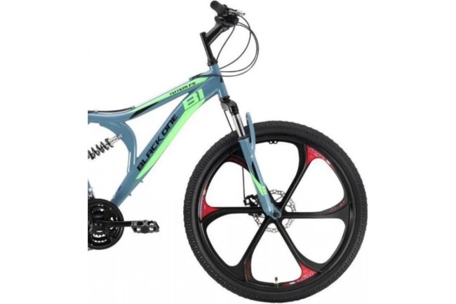 Велосипед Black One Totem FS 26 D FW серый/черный/зеленый 18 HQ-0005328
