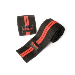 Бинт для коленей Grizzly Power Lifting Knee Wraps 8660-04 черный/красный Бинт для коленей Grizzly Power Lifting Knee Wraps 8660-04 черный/красный