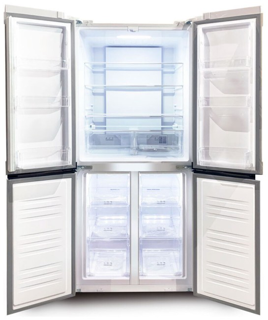 Холодильник Ginzzu NFI-4414 белое стекло