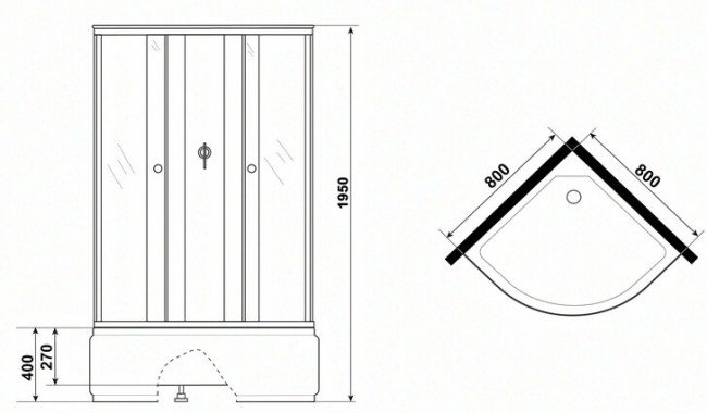 Душевая кабина Niagara Eco E80/40/TN/BK Душевая кабина Niagara Eco E80/40/TN/BK