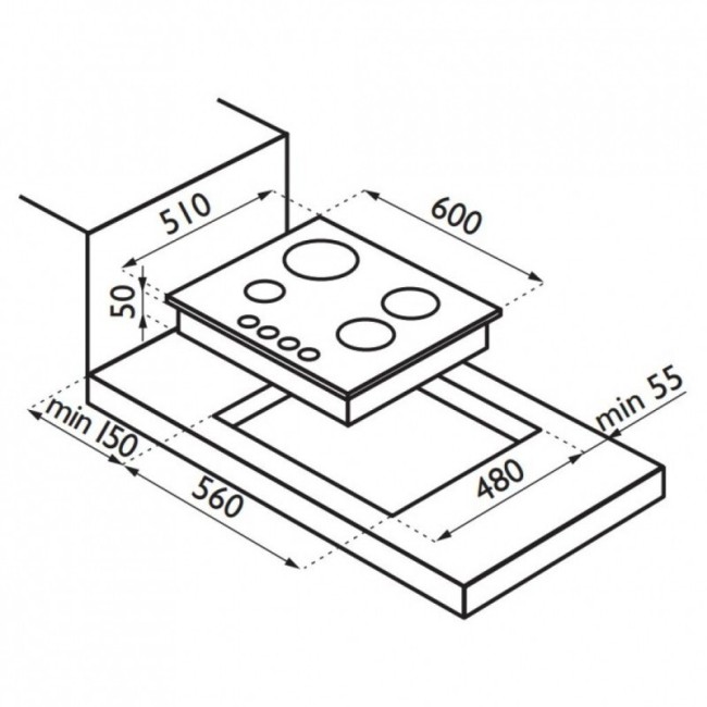 Встраиваемая комбинированная варочная панель Ardesia F 6V31 GTX