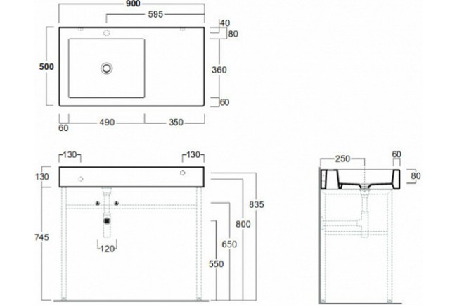 Раковина Simas FROZEN (FZ 11 bia 0 hole)