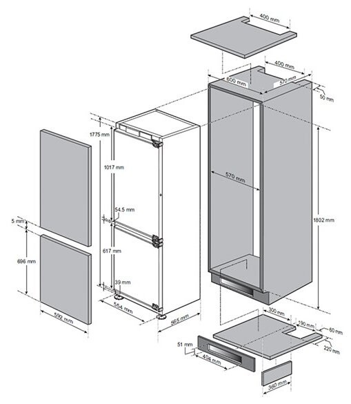 Встраиваемый холодильник LG GR-N266LLR