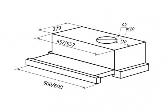 Встраиваемая вытяжка Maunfeld VS Light 60 black glass Встраиваемая вытяжка Maunfeld VS Light 60 black glass