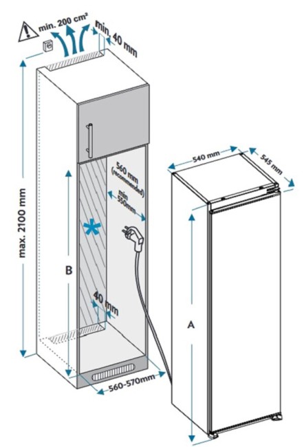 Встраиваемый холодильник Vestel VBI1500R