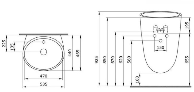 Раковина Ambassador Queen 116T20002