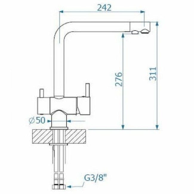 Смеситель для кухни Alveus Aquila G11 Arctic белый (1139806) Смеситель для кухни Alveus Aquila G11 Arctic белый (1139806)