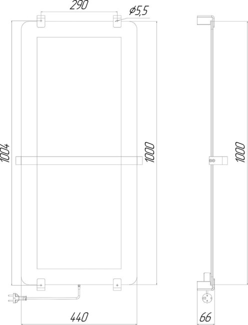 Полотенцесушитель электрический ALLEN BRAU 8.21002.GL Полотенцесушитель электрический ALLEN BRAU 8.21002.GL