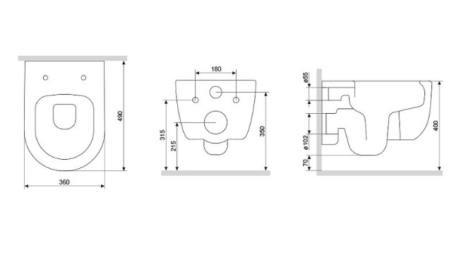 Подвесной унитаз Damixa Sirius DX86C1700MBSC