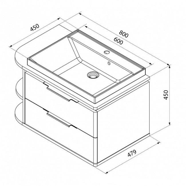 Тумба с умывальником Iddis Calipso CAL80W0i95 белый/под дерево Тумба с умывальником Iddis Calipso CAL80W0i95 белый/под дерево