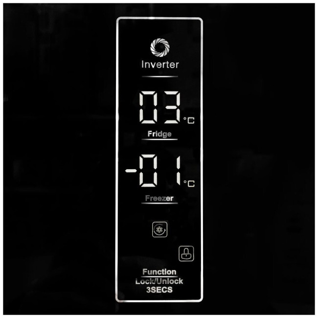 Холодильник Ginzzu NFI-4414 черное стекло