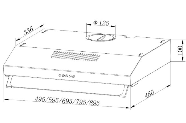 Вытяжка Elikor ECO 50 XS нержавеющая сталь