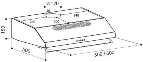 Вытяжка Lex Simple 600 ivory light